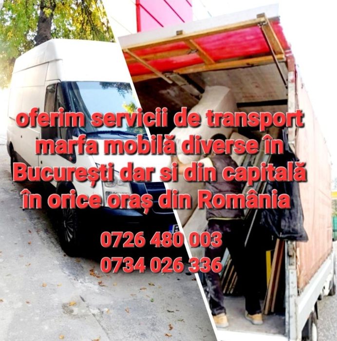 Transport marfa mobilă car moloz subsoluri caram debarasam evacuam