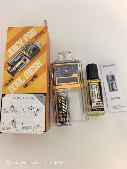 Pachet 2 Bucati Vape 6000 Puffs Fiecare  Reincarcabil Putere Reglabila