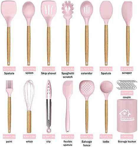 Нови 24 броя силиконови кухненски прибори за готвене печене кухня дом