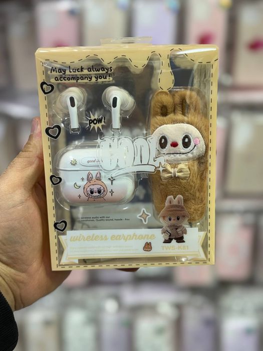 Наушники беспроводные детские подарочный набор Лабубу Labubu