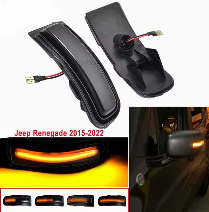 Динамични бягащи мигачи за огледалата за Jeep Renegade лед огледало