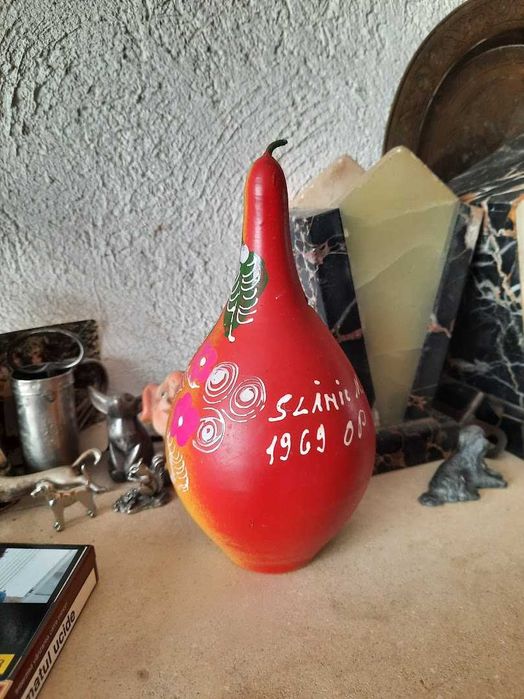 Pușculița din ceramica pictata, suvenir Slanic Moldova 1969