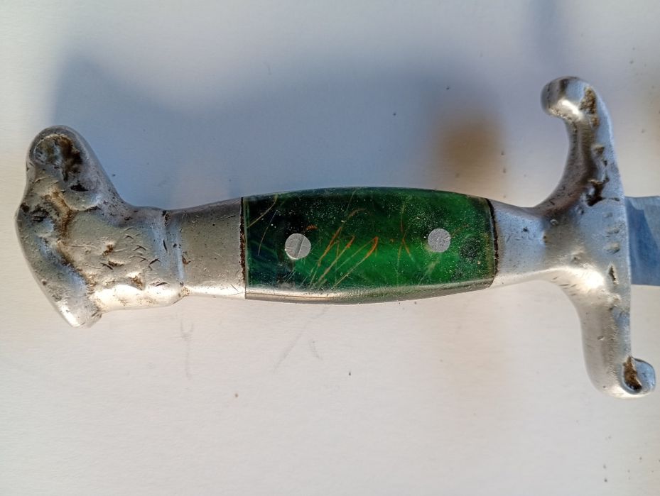 Cuțit vechi lamă inox mâner aluminiu