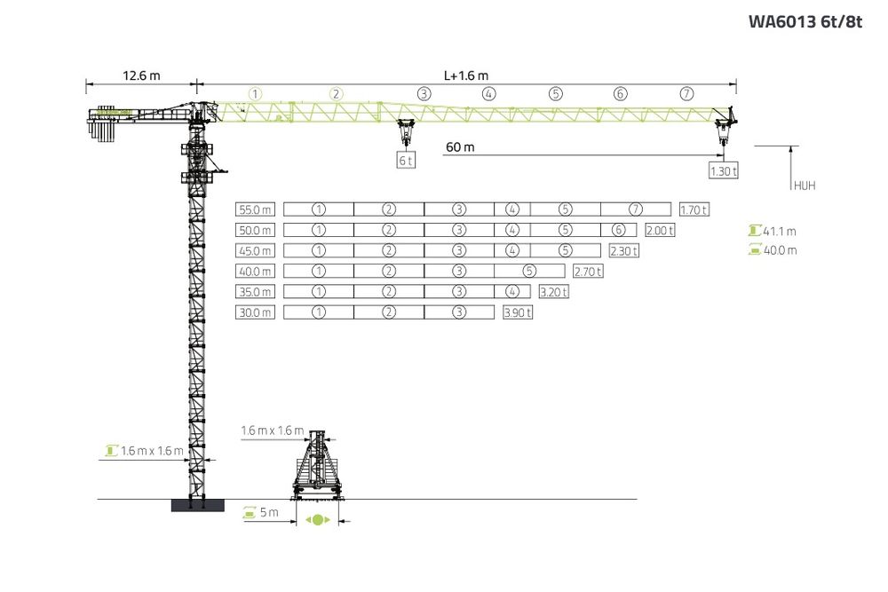Башенный кран Zoomlion WA6013-8F (От официального представителя!)