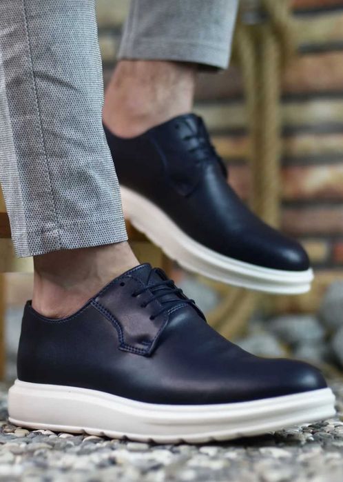 Riccon - тъмно сини, ежедневни мъжки обувки.