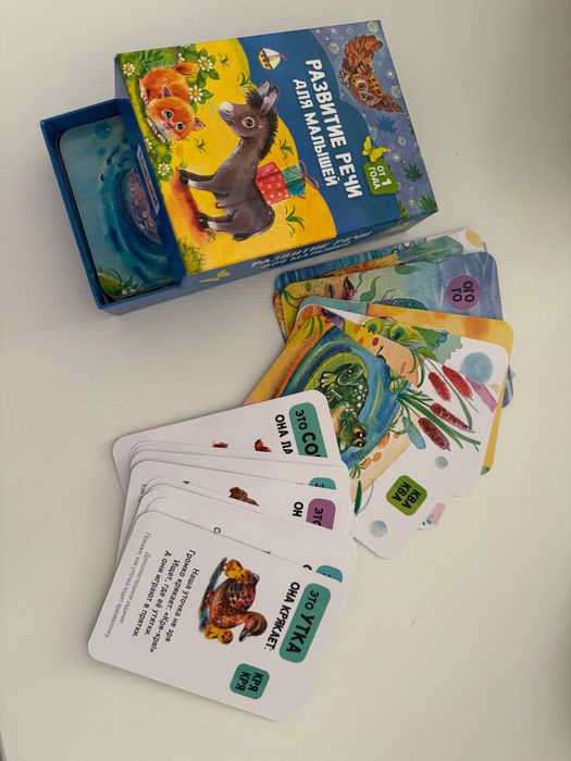 Развивающие пазлы, карточки и книга на липучках для детей