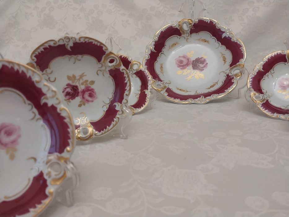 Коллекция, декор в виде роз,фарфор, деколь, золочение “Wallendirf” ГДР