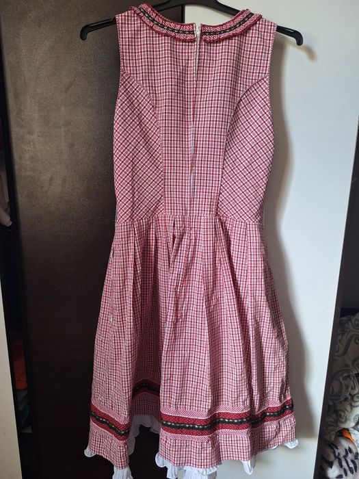 Drindl -rosu &alb - Rochie Oktoberfest