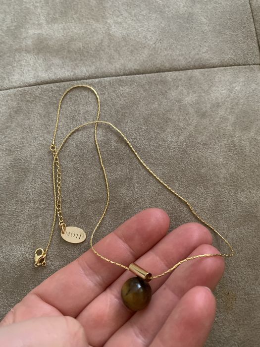 Обеци и колие с висулка (тигрово око)