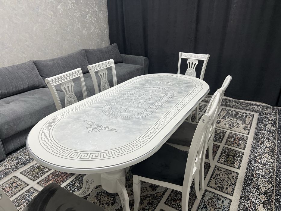 Обеденный стол 200х90х80 см со стульями