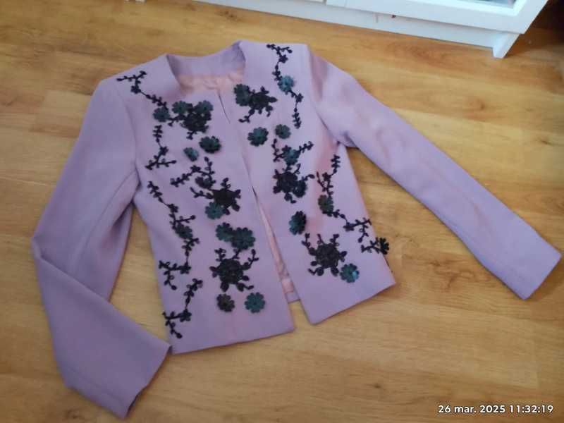 Set rochie+blazer stofa ocazie L facut la comanda