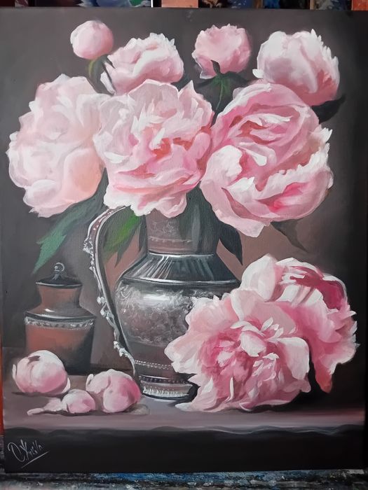 Картина " сирень"20х40 масло,  платно