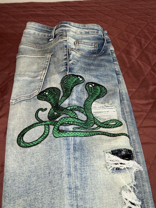 Blugi Slim Fit thevaluee Snake Jeans Albastru (nu zara,bershka,h&m)