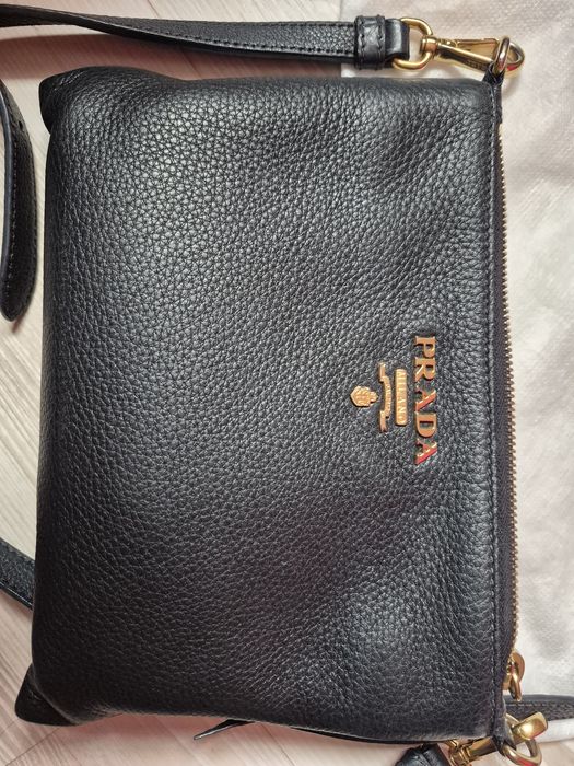 Оригинал! Сумка кросс-боди Prada Vitello Daino (кожа, пыльник)