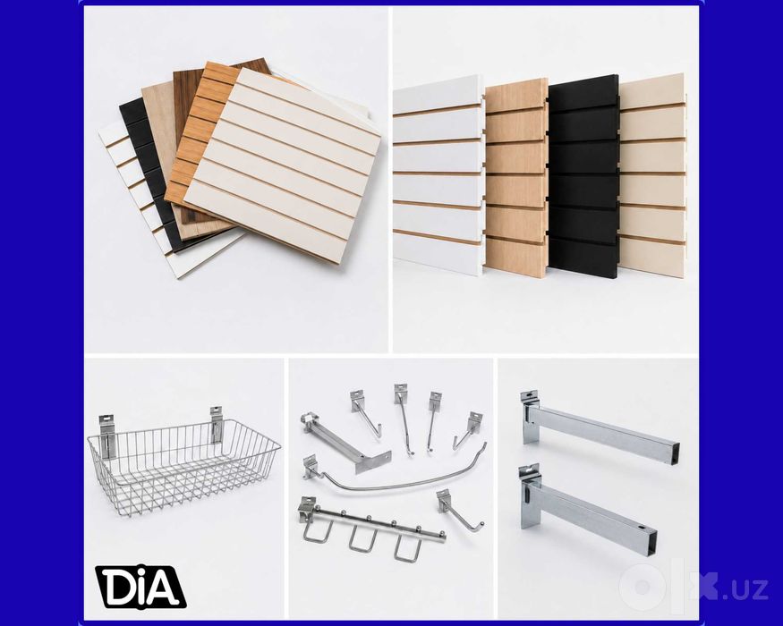 Ekspopanel MDF va plastik, полка, крючки и аксессуары