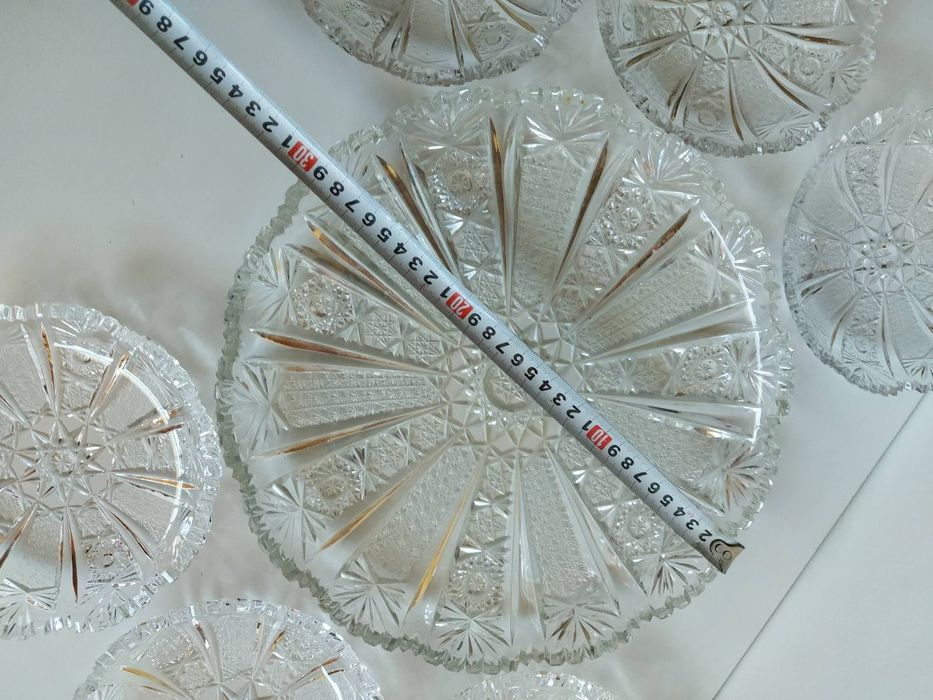 Соц Масивен КРИСТАЛЕН СЕРВИЗ ЗА Торта - НЕ Е Стъкло