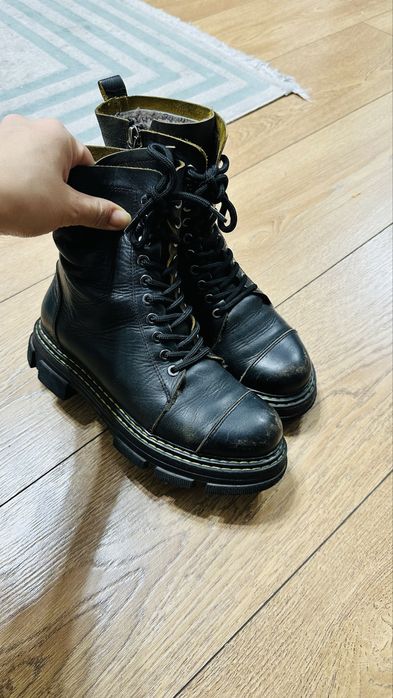 Зимние ботинки кожаные