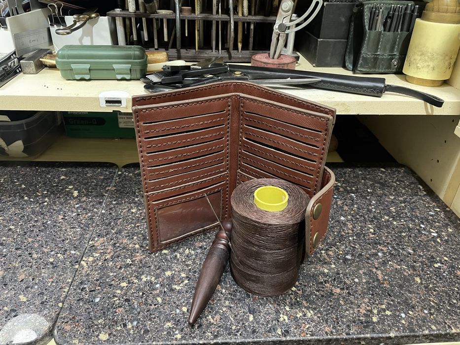 Кожанный лонгер, ручная работа.