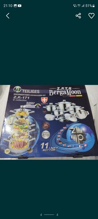 2set oale inox 16 piese ZPTR BergaMoon+Set grill cutite furculite ZPTR