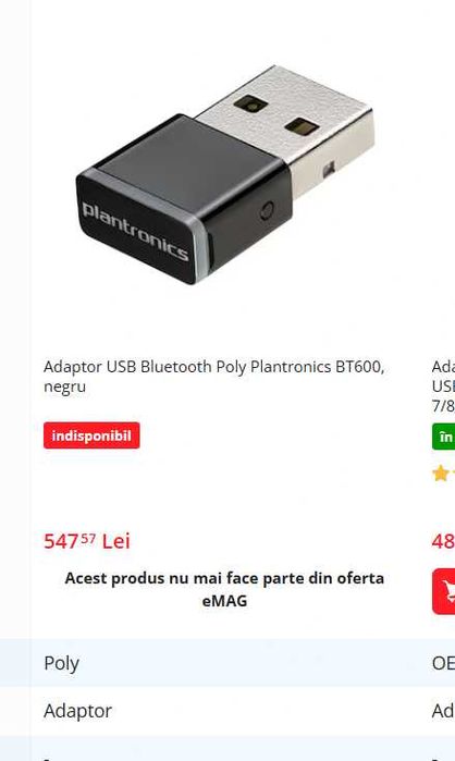 Dongle usb bt600 poly platonics