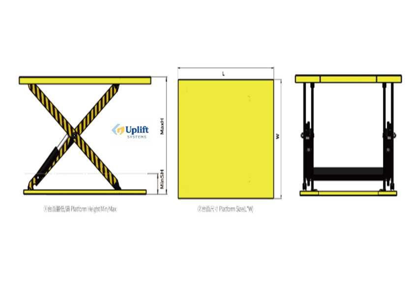Стандартный низкопрофильный подъемный стол для рабочего места