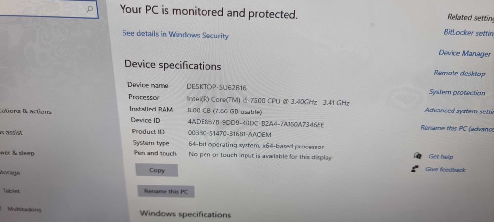 Vand unitate pc calculator/Sff/NAS HP elitedesk 800 G3 i5 7500