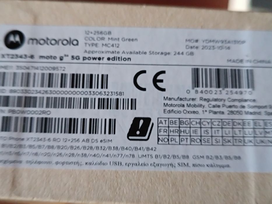 Motorola Moto g54, Power Edition, 256GB, 12GB RAM, 5G, Mint Green