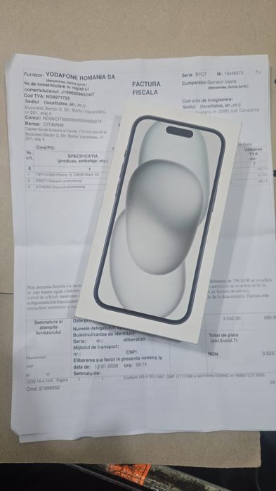 Iphone 15,128 gb nou cu garantie