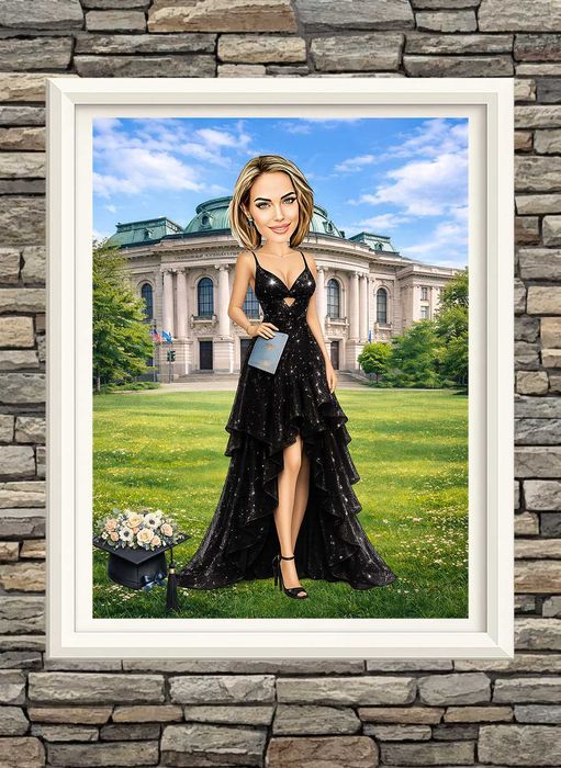 Дигитални карикатури-шарж по снимка-подарък за  завършване, бал,сватба