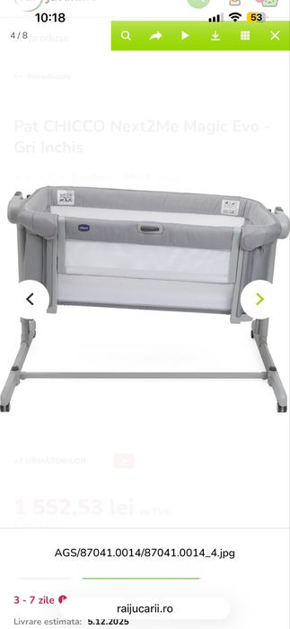 Pat CHICCO Next2Me Magic Evo - Gri