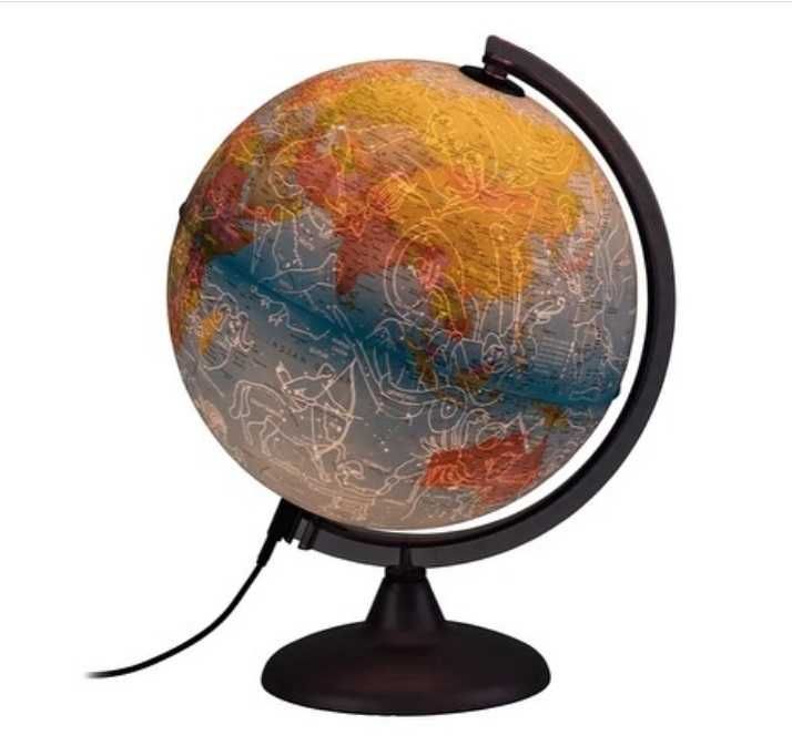 Светещ глобус Ден и нощ Световен географски глобус със съзвездия