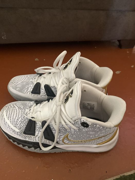 кроссовки, nike kyrie 7, бело-золотистый