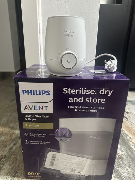 Sterilizator electric si uscator de biberoane philips avent premium + incalzitor de biberoane philips