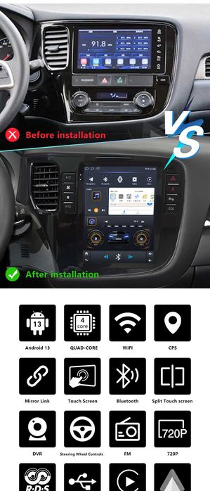 Мултимедия за Mitsubishi Outlander и др.9,7 инча 8 ядра,6Gb рам,128GB!