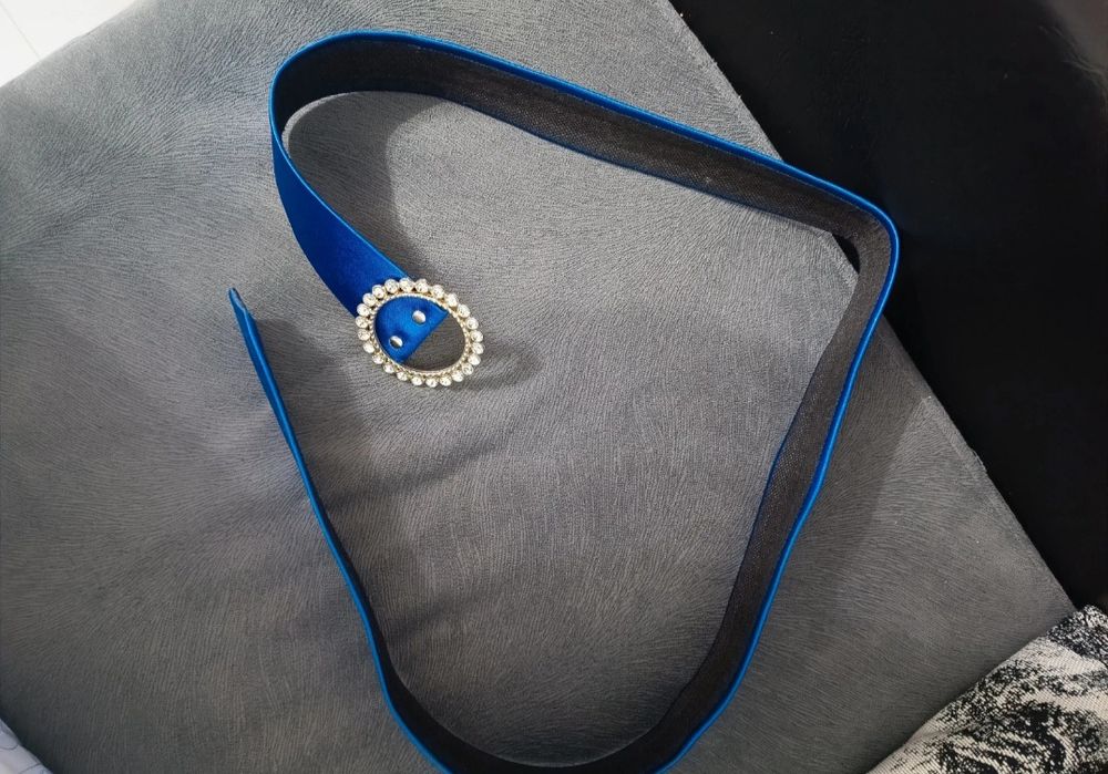 rochie din satin albastra