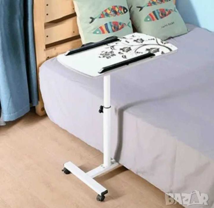 Маса масичка подвижна с колела колелца за лаптоп регулируема