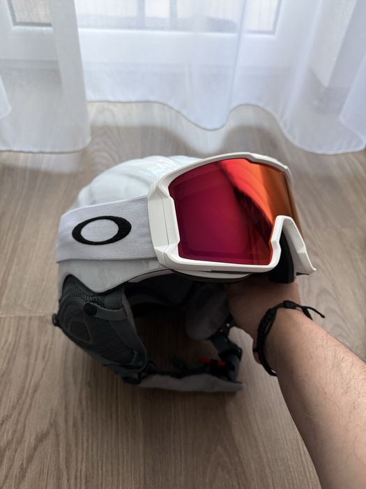 Ochelari ski Oakley Line Miner L Matte white Prizm + casca ski S/M