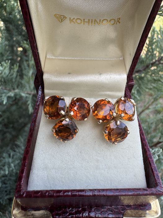 Cercei din aur si citrine
