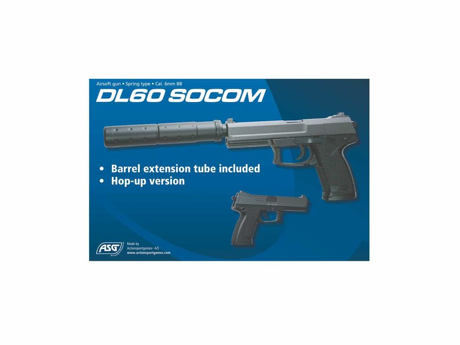 Еърсофт реплика DL 60 SOCOM със заглушител. Пружинен механизъм Airsoft