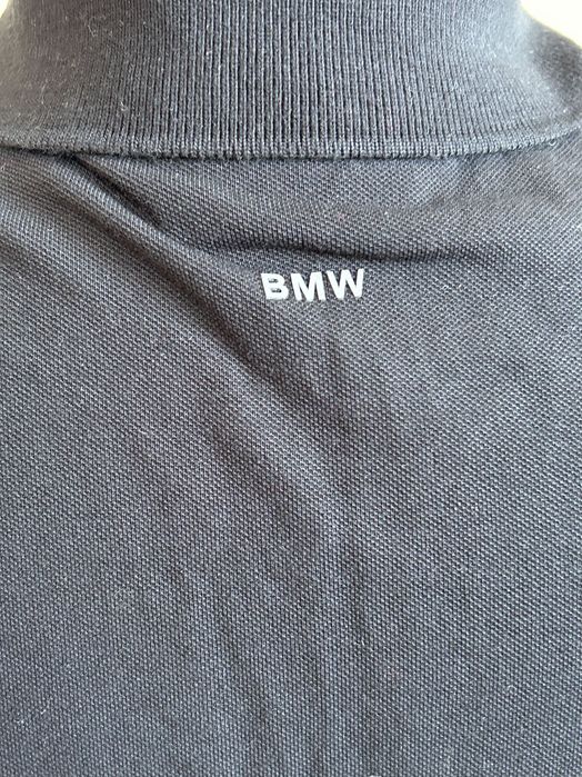 BMW черна дамска тениска/тешърт с поло яка