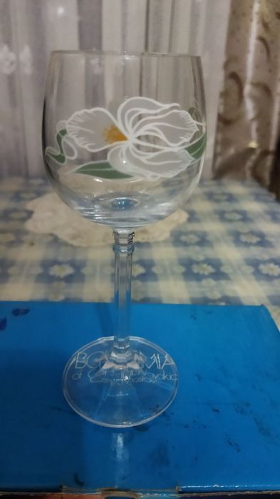 Фужеры 6 шт из чешского  стекла. Производство Чехословакия