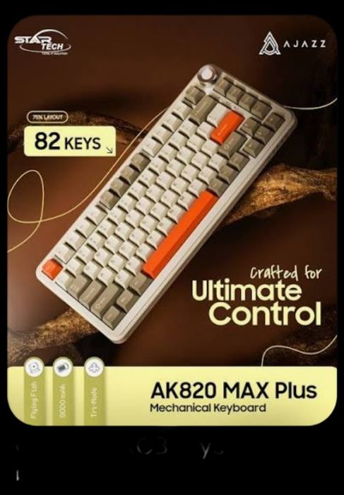 ajazz ak820 max plus flying fish switch tri-mode mechanical keyboard (
