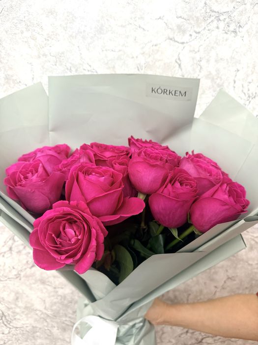 Розовые букет из 15 роз