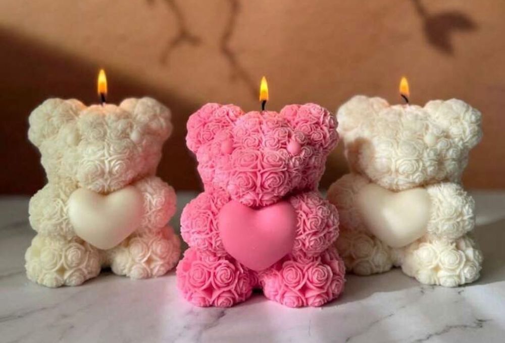 Свещ мече/цветя/ бебе