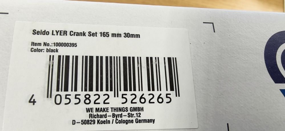 НОВО Курбели SEIDO Lyer Crank Set 165,170,172.5,175 mm ос 30мм