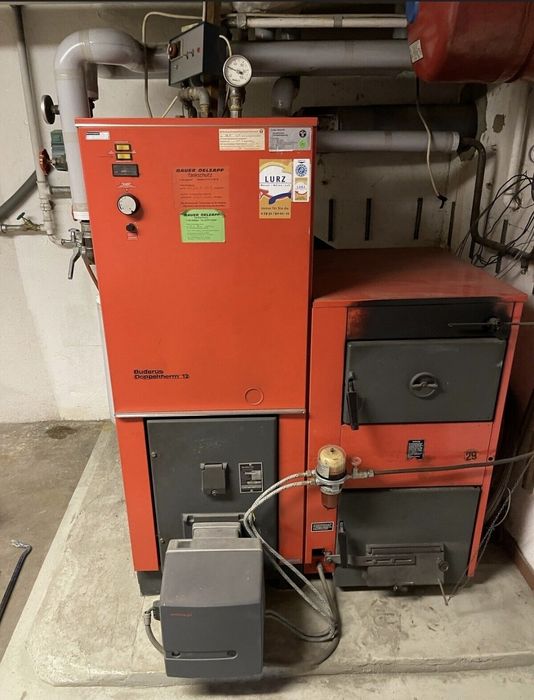 Centrală termică Buderus Doppeltherm 12-PG – motorină/păcură + lemne – 29 kW – stare foarte bună