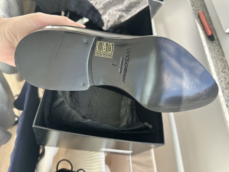 Pantofi bărbătești Dolce & Gabbana Derby Shade – piele neagră, mărimea 41