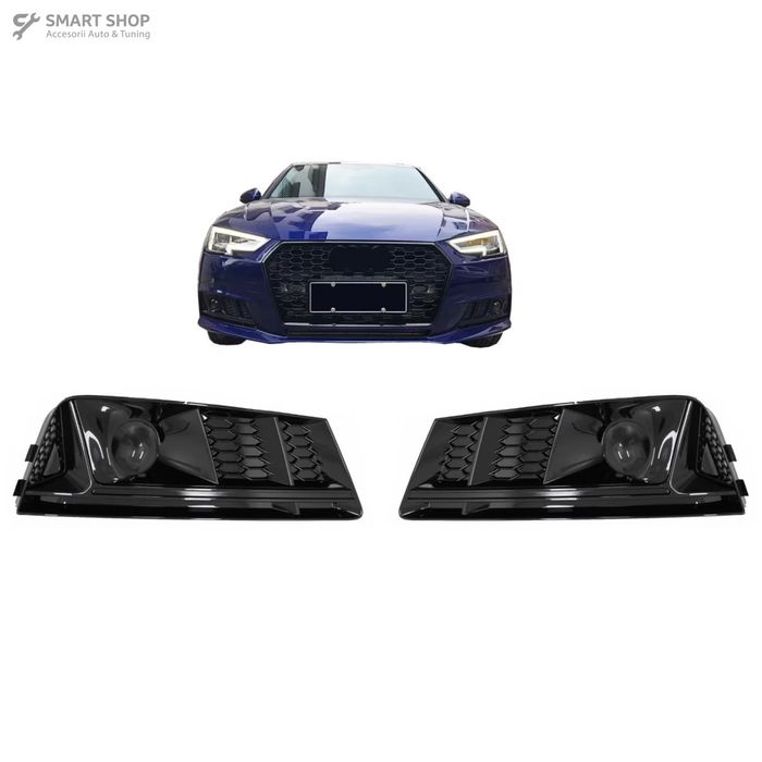 Grile Laterale Audi A4 B9 Sedan Avant (2016-2018) RS4 Design Negru
