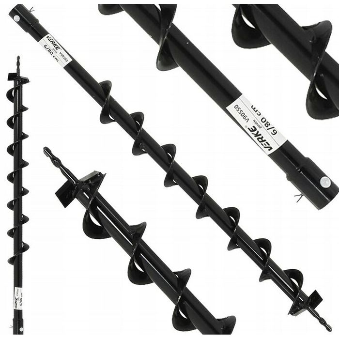 Burghiu pamant 6 cm x 80 cm, pentru motoburghiu, Verke