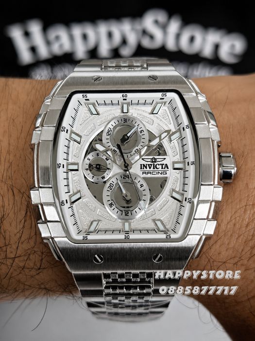 INVICTA Racing Silver Flame 47 mm, Инвикта нов мъжки часовник